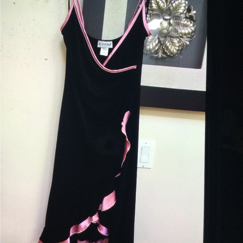Black Dress with Pink Trim by Koji Yohji